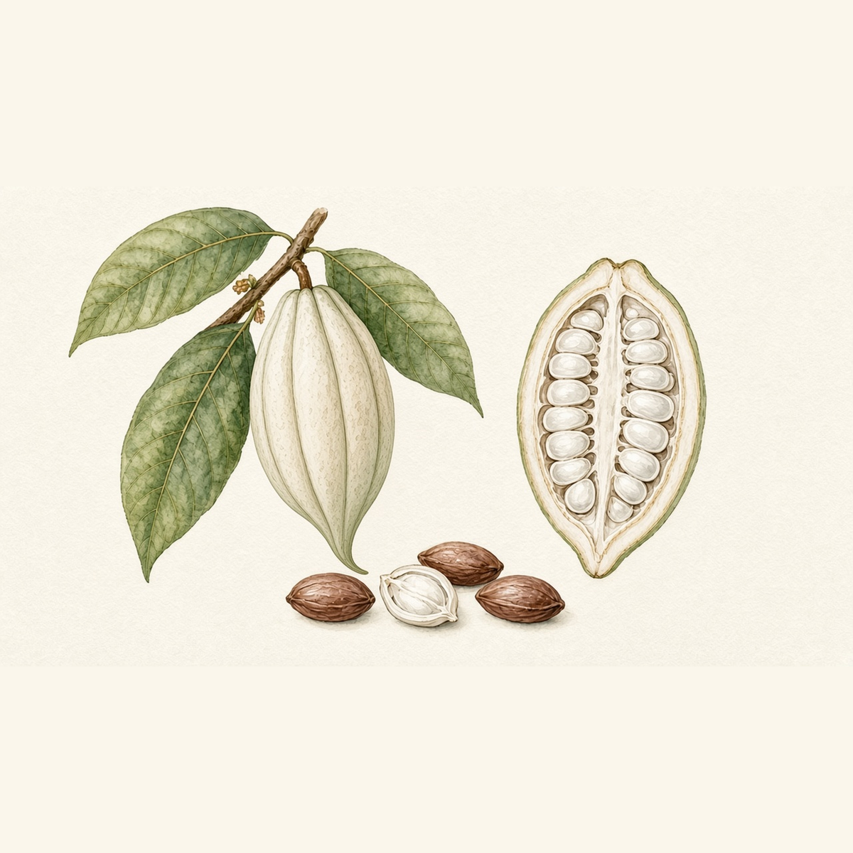 Cabossa liscia e chiara di cacao Porcelana